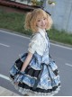 Singing Costume Series Vitality Girl Idol Plaid Ribbon Bowknot Sweet Lolita Short Sleeves Shirt Skirt Full Set
