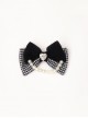 Autumn Winter Thick Velvet Rich Daughter Houndstooth Black White Love Diamond Pearl Decoration Kawaii Fashion Bowknot Hair Clip