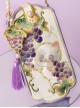 Grape Meow Series Ancient Embroidered Cute White Cat Hanfu Chinese Style Kawaii Fashion Convenient Crossbody Phone Bag