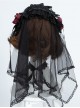 Day Night Light Series Gorgeous Noble Elegant Palace Style Dark Black Gothic Lolita Black Wedding Dress Veil Full Set