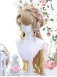 Roselle Series Golden Gorgeous Noble Oil Painting Style Side Parted Bangs Natural Simulated Long Curls Hair Classic Lolita Wig