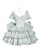 Puff Rose Series Princess Fluffy Ruffled Ballet Style Doll Sense Sweet Lolita Bowknot Tail Puff Sleeves Dress OP