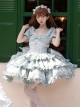 Puff Rose Series Princess Fluffy Ruffled Ballet Style Doll Sense Sweet Lolita Bowknot Tail Puff Sleeves Dress OP