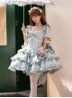 Puff Rose Series Princess Fluffy Ruffled Ballet Style Doll Sense Sweet Lolita Bowknot Tail Puff Sleeves Dress OP