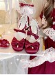 Witch Diary Series Elegant Exquisite Princess Lace Pearls Bowknot Classic Lolita Satin Medium Heel Shoes