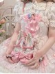 Witch Diary Series Elegant Exquisite Princess Lace Pearls Bowknot Classic Lolita Satin Medium Heel Shoes