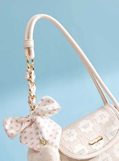 Miffy Bunny Sweet Girl Daily Versatile Soft Cute Macaron Romantic Love Bowknot Pendant Kawaii Fashion Armpit Bag