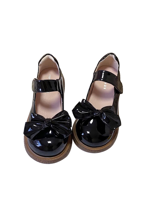 Macaron Series Cute Daily Lovely Round Toe Bowknot Biscuit Rubber Flat Sole Sweet Lolita Shallow Mouth Shoes