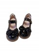 Macaron Series Cute Daily Lovely Round Toe Bowknot Biscuit Rubber Flat Sole Sweet Lolita Shallow Mouth Shoes