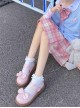 Macaron Series Cute Daily Lovely Round Toe Bowknot Biscuit Rubber Flat Sole Sweet Lolita Shallow Mouth Shoes