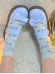 Macaron Series Cute Daily Lovely Round Toe Bowknot Biscuit Rubber Flat Sole Sweet Lolita Shallow Mouth Shoes