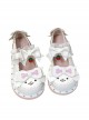 Little White Series New Styles Comfortable Daily Strawberry Bell Pendant Cute Cartoon White Dog Bone Bowknot Sweet Lolita Shoes