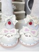 Little White Series New Styles Comfortable Daily Strawberry Bell Pendant Cute Cartoon White Dog Bone Bowknot Sweet Lolita Shoes