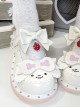 Little White Series New Styles Comfortable Daily Strawberry Bell Pendant Cute Cartoon White Dog Bone Bowknot Sweet Lolita Shoes