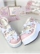 Cheese Sweetheart Series Cute Gorgeous Bowknot Lace Macaron Childish Sweet Lolita Increase Height Platform Shoes