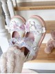 Little Peach Series Cute Lace Loving Heart Bowknot Tie Sweet Lolita Petal Edge Shallow Mouth Rubber Biscuit Bottom Shoes