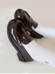 College Style Daily Basic Commute Glossy Round Toe Bowknot Patent Leather School Lolita JK Uniform Shoes