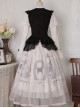 Rose Specimen Series Rose Princess Elegant Palace Style Black White Classic Lolita Sleeveless Dress Shirt Coat Dress Full Set