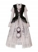 Rose Specimen Series Rose Princess Elegant Palace Style Black White Classic Lolita Sleeveless Dress Shirt Coat Dress Full Set