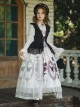 Rose Specimen Series Rose Princess Elegant Palace Style Black White Classic Lolita Sleeveless Dress Shirt Coat Dress Full Set