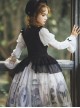 Rose Specimen Series Rose Princess Elegant Palace Style Black White Classic Lolita Sleeveless Dress Shirt Coat Dress Full Set