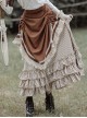 Steampunk Victorian Style Romanticism Brown Splice Gorgeous Coffee Striped Ribbon Modified Basil Skirt Retro Long Skirt