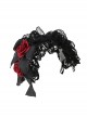 Gorgeous Noble Doll Sense Black Lace 3D Red Rose Halloween Gothic Lolita Hair Accessory Hairband KC