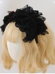Gorgeous Noble Doll Sense Black Lace 3D Red Rose Halloween Gothic Lolita Hair Accessory Hairband KC