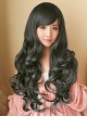 Japanese Style Natural Big Wavy Long Curls Cute Oblique Bangs Pear Blossom Head Kawaii Fashion Full Head Wig