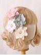 Elegant Fresh Curled 3D Organza Flowers Pearl Diamond Stamens Classic Lolita Hanamaru Hairpin Brooch