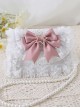 Gorgeous Palace Style Bowknot Elegant Versatile Sweet Pearl Strand Lace Chain Classic Lolita Crossbody Handbag