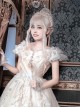 Light Golden Long Curly Hair Classic Lolita Sweet Lolita Flat Bangs Full Head Elegant Royal Braid Modeling Wig