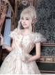 Light Golden Long Curly Hair Classic Lolita Sweet Lolita Flat Bangs Full Head Elegant Royal Braid Modeling Wig