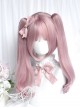 Sweetie Pie Series Daily Purple Pink Cute Girl Twin Ponytails Sweet Lolita Flat Bangs Micro Roll Full Head Wig