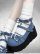 Witch Sweetheart Series Ribbon Bowknot Sweet Cool Lolita Punk Subculture Hot Girl Round Toe Gothic Canvas Platform Shoes