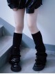Dark Subculture Asymmetrical Design Hand Knitted Hole Elastic Band Long Loose Punk Style Leg Cover