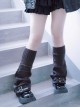 Dark Subculture Asymmetrical Design Hand Knitted Hole Elastic Band Long Loose Punk Style Leg Cover