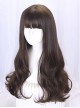 Japanese Style Simple Daily Commute Long Roll Hair Flat Bangs Sweet Lolita Cute Full Head Wig