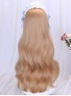 Japanese Style Simple Daily Commute Long Roll Hair Flat Bangs Sweet Lolita Cute Full Head Wig