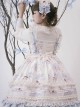 Deer Bell Maiden Series Blue White Vintage Lace Trim Bowknot Elegant Animal Print Classic Lolita Sleeveless Dress JSK