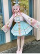 Little Zombie Series Pink Chinese Knot Traditional Elements High Waist Cute Playful Sweet Lolita Long Sleeves Dress Set