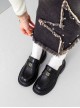 Sunset Coaster Series British College Style Ouji Fashion Commute Versatile Cute Retro Square Toe Formal Leather Loafers Shoes