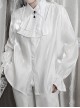 Exquisite Retro Noble Ouji Fashion Loose Crystal Silk Reflective Satin Lapel Saliva Towel Lantern Sleeves Shirt