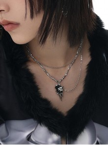 Ice Source Hunting Series Cool Hot Girl Light Luxury Imitation Glacier Gem Punk Style Silver Clavicle Chain