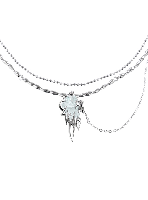 Ice Source Hunting Series Cool Hot Girl Light Luxury Imitation Glacier Gem Punk Style Silver Clavicle Chain