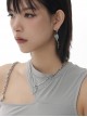 Ice Source Hunting Series Cool Hot Girl Light Luxury Imitation Glacier Gem Punk Style Silver Clavicle Chain