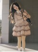 Souvenir Album Series Fashion Spring Khaki Preppy Style School Lolita Coat Breast Supporting Three-Section Cake Skirt Set