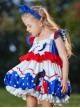 High Saturation Red Blue White Contrast Color Ruffles Polka Dots 3D White Rabbit Kid Sweet Lolita Sleeveless Lantern Dress