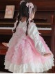 Dreamy Rose Pink Bowknot Mesh Yarn Bowknot Wings Sweet Lolita Princess Style Kid Long Sleeves Girl Dress