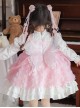 Dreamy Rose Pink Bowknot Mesh Yarn Bowknot Wings Sweet Lolita Princess Style Kid Long Sleeves Girl Dress